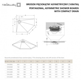 Душевая плита c решеткой Radaway RadаDrain (5PK1009L/5K01)