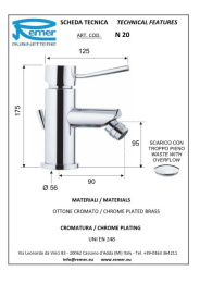 Смеситель Remer для биде RR N20