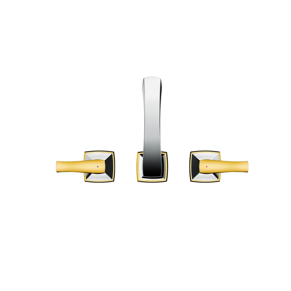 Смеситель для раковины на 3 отверстия 31330090 Hansgrohe Metropol Classic (хром, золото)