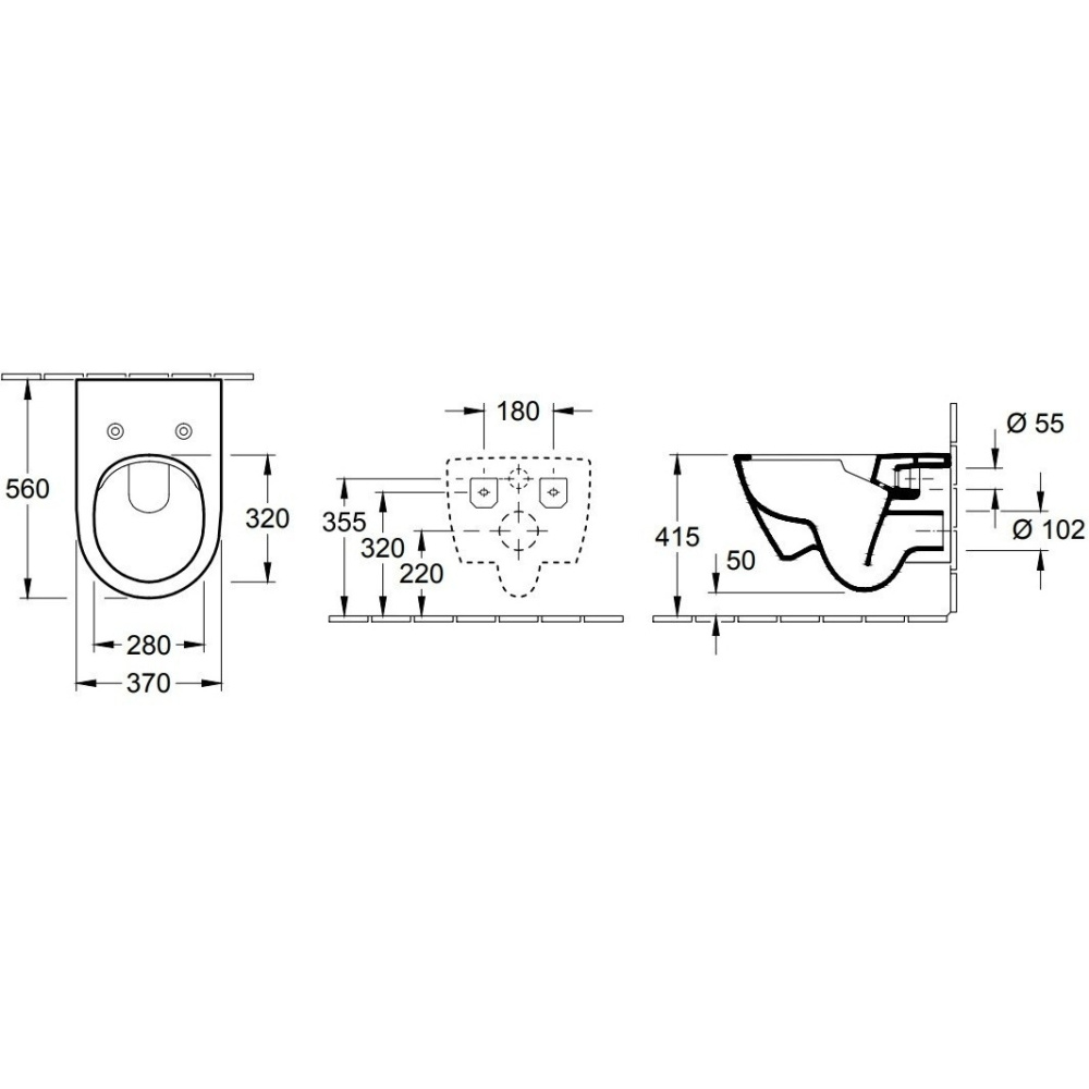 Подвесной унитаз 5614R0R1 VILLEROY BOCH SUBWAY 2.0