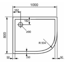 Душевой поддон Huppe PURANO 100 x 80 x h4 см, 202149.055, R504, из искусственного камня