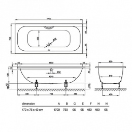 Фото Ванна стальная Bette BetteDuett 3020-000+PLUS с шумоизоляцией, покрытием Glaze Plus