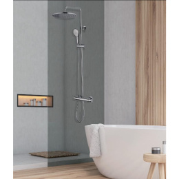 Душевая система Bossini Cosmo L10044.030 с термостатом, верхний душ круглый