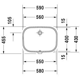 Фото Раковина 56 см Duravit D-Code 0338560000, белый