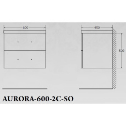 Фото Тумба под раковину BelBagno Aurora AURORA-600-2C-SO-MV подвесная (2 ящ.)