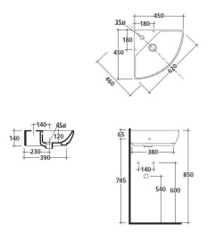 Фото Раковина 45 см Galassia M2 (5202)