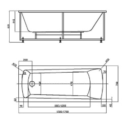 Акриловая ванна 150x70 Aquatek (LIB150N-0000003), прямоугольная