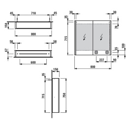 Зеркало Laufen Frame 4.0850.3.900.144.1 25