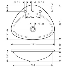 Hansgrohe Axor Massaud 42313000 Раковина встраиваемая (белоснежный)