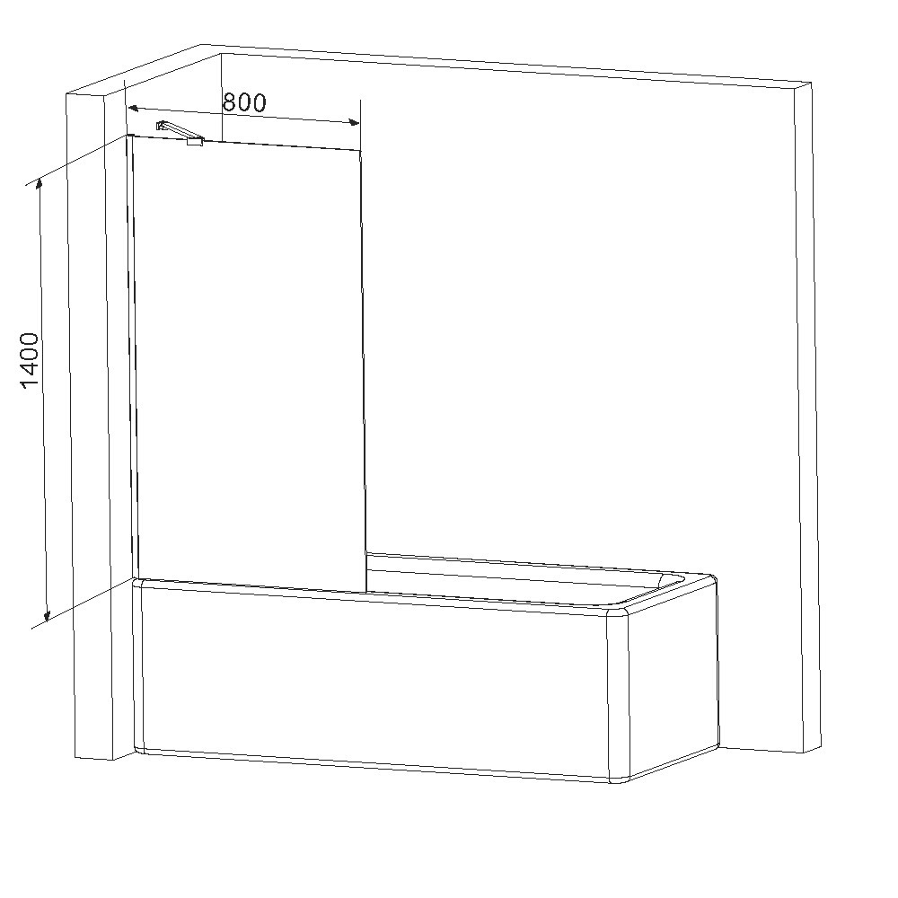Damixa Skyline DX35WBS-080-140MT Душевая шторка на ванну 80х140 см