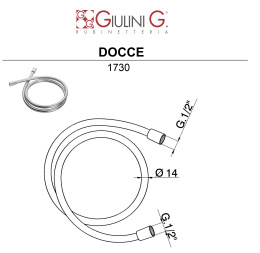 Шланг для душа гибкий 150 см, Giulini Futuro черный матовый F1730NO