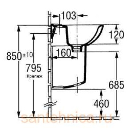 Раковины с полупьедесталом Полупьедестал Jacob Delafon Odeon 19087-00