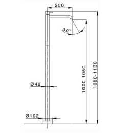 Внешняя часть напольного смесителя для раковины Cisal Less New LN01451040, черный