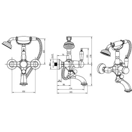 Фото Смеситель для ванны Boheme Tradizionale Oro (283) золото