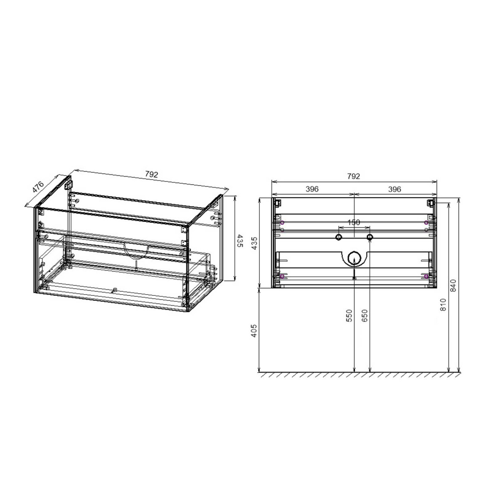 База под раковину Vincea Chiara (VMC-2C800NO) N.Oak