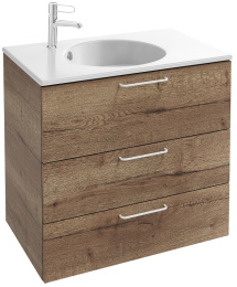 Тумба под раковину Jacob Delafon Odeon Rive Gauche 70 см, EB2531-RX-E52, цвет дуб табак, ручки на вы