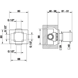 Вентили и переключатели Вентиль Gessi Rettangolo (20171#031) хром