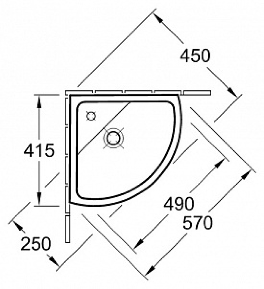 Фото Раковина угловая укороченная 53743101 VILLEROY&BOCH Omnia architectura, 415 мм длина боковой стороны