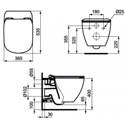 Фото Подвесной унитаз безободковый Ideal Standard Tesi Aquablade T007901