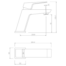 Фото Смеситель для раковины Paini Torre 98CR205 хром