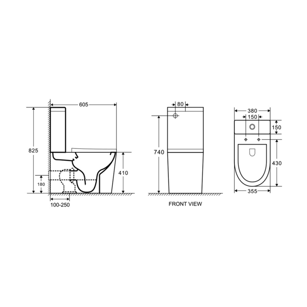 Унитаз-компакт Azario Vetro (AZ-2149-MB) Черный матовый