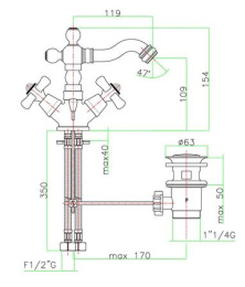 Фото Смеситель Fiore Margot Sky 01ZZ0635 для биде, бронза