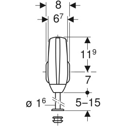Фото Geberit HyTronic 115.805.46.1 Смывное устройство, для писсуара