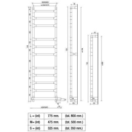 Полотенцесушитель электрический Margaroli Sereno 584-11 BOX 325мм, 5843211BNNB, крашеный никель