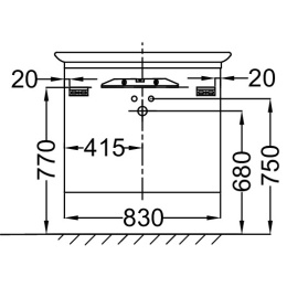 Мебель 83 см для раковины-столешницы 100 см Jacob Delafon EB1104-G1C