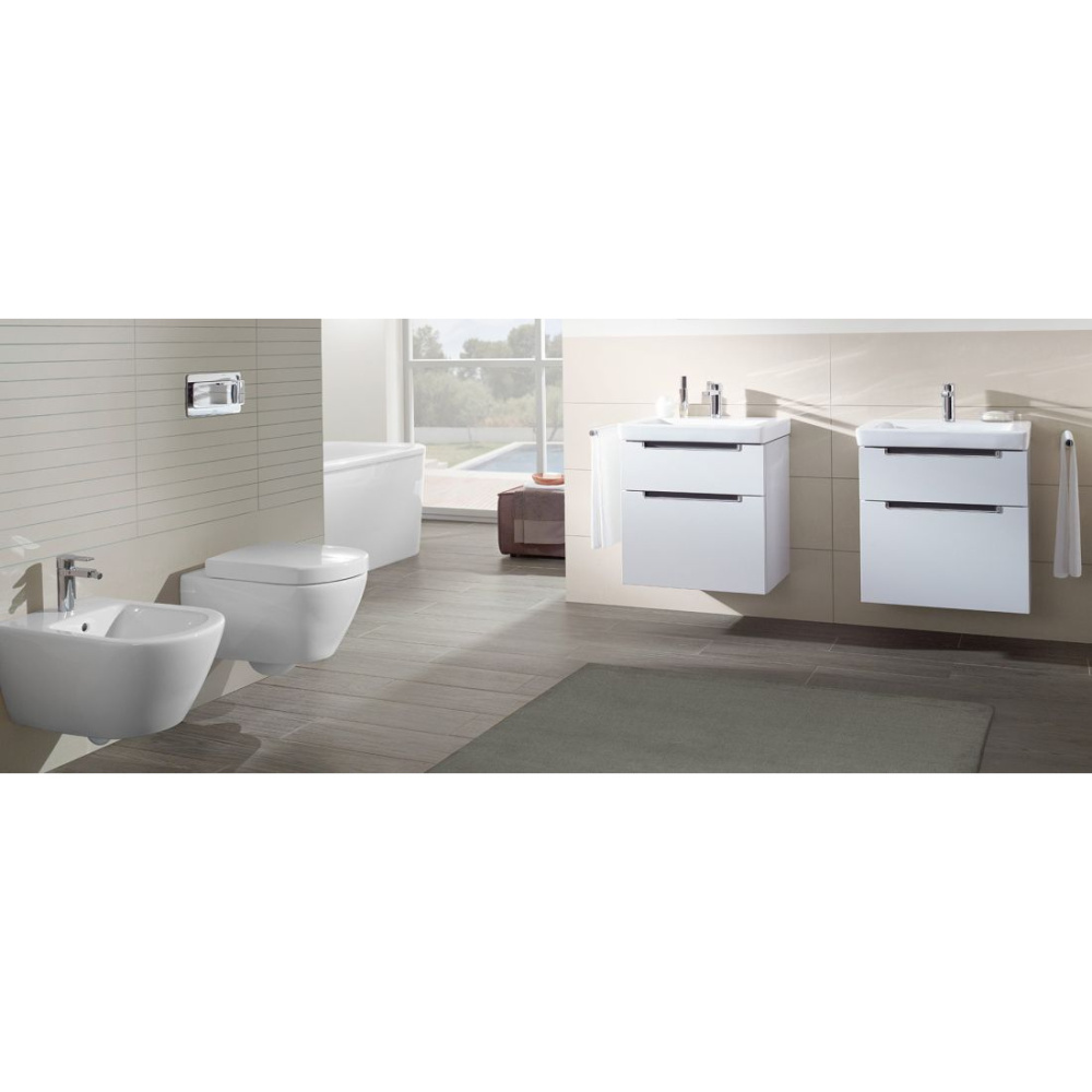 Подвесной унитаз Villeroy&Boch Subway 2.0 5614 R0R2 безободковый, ярко-белый CeramicPlus