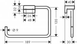 Полотенцедержатель Hansgrohe AddStoris (41754340) шлифованная чёрный хром