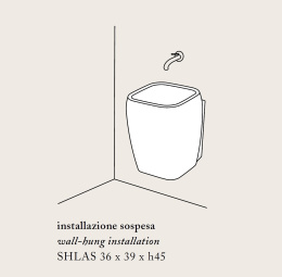 Ceramica CIELO Shui SHLAASN - Раковина навесная 36*39*45h см (цвет - черный)