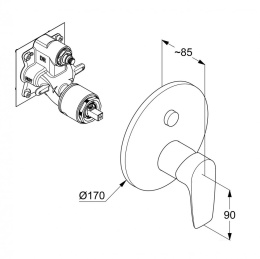 Фото Смеситель для ванны Kludi Pure&Solid (346590575) хром