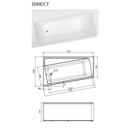 Акриловая ванна 170x100 Marka One (01дир1710л)