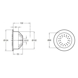 Душевая форсунка Jacob Delafon Watertile E8013-CP, 27 выпускных отверстий