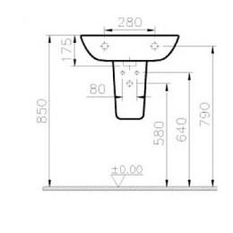 Полупьедестал для раковины Vitra S20 (5281B003-7201) белый