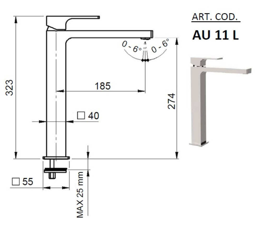 Фото Смеситель для раковины Remer Absolute AU11LVO, бронза