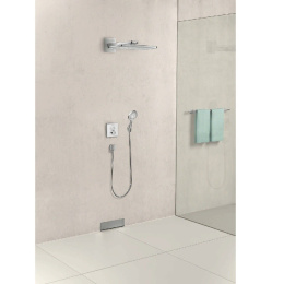 Термостатический смеситель для душа 15738600 Hansgrohe ShowerSelect Glass (черный, хром)