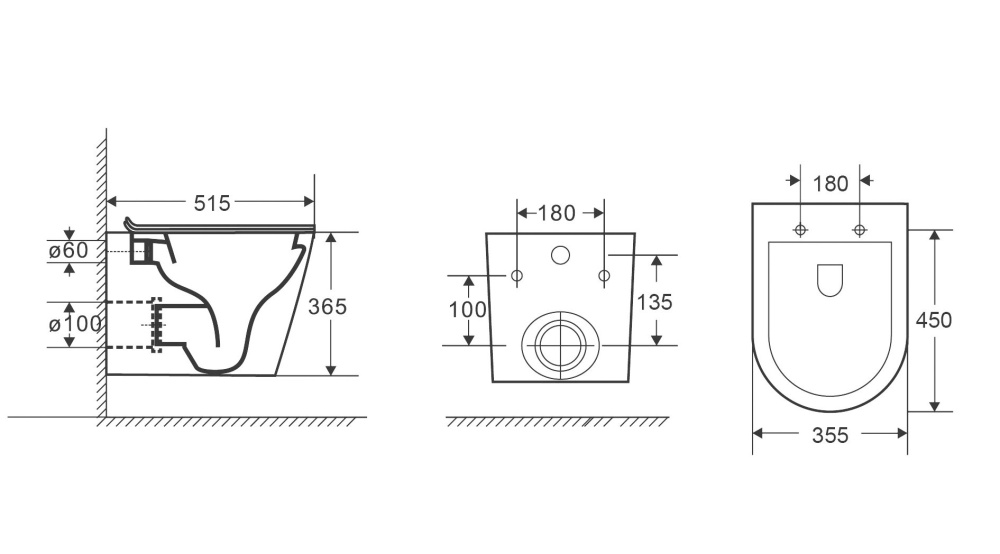 Унитаз подвесной Grossman (GR-4478SQ) белый