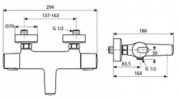 Смеситель Ideal Standard Ceratherm 100 New A4623AA для ванны/душа