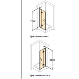 Душевой уголок Huppe Aura elegance, 90 х 90 х 190 см, стекло прозрачное, петли справа