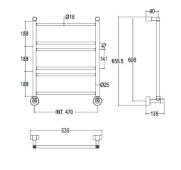 Фото Водяной полотенцесушитель Margaroli Mini 34864706CRN 655x535, хром