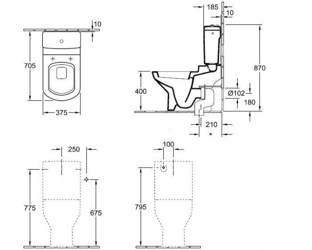 Villeroy&Boch Sentique 562510R1 Унитаз-компакт (альпийский белый)