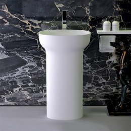 Фото KNIEF Prime 0600-012-01WA Раковина отдельностоящая  53х35х90 см, с выходом в стену, цвет белый матов