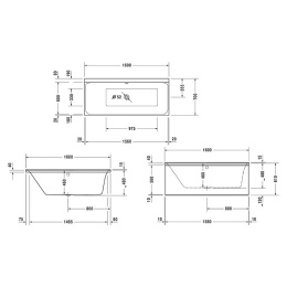 Акриловая ванна 160x70 Duravit (700371000000), прямоугольная