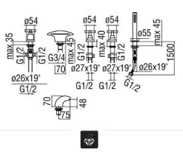 NOBILI Spring AV00156/2CR_SP Смеситель для ванны (хром)