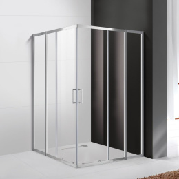 Душевой уголок Cezares Molveno-A-22-80+20-C-Cr-IV, 100 x 100 x 190 см, стекло прозрачное, хром