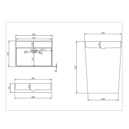 Раковина NT BAGNO 60 NT406 Белый