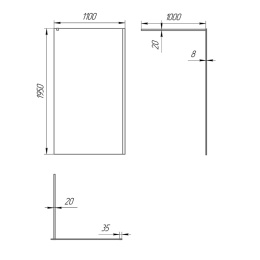 Фото Душевая перегородка 110x195 Paini PAINI-WalkIN110C