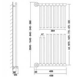 Фото Полотенцесушитель водяной Margaroli Cielo 480-8L 775, 480L08BN, шлифованный никель